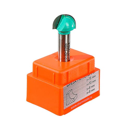 Фреза пазовая галтельная 16х10х45 мм хвостовик 8 мм STURM RB03-081016