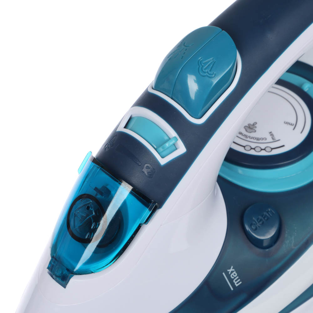 Утюг с отпаривателем LEBEN, 2400 Вт, подошва - керамическое покрытие, синий