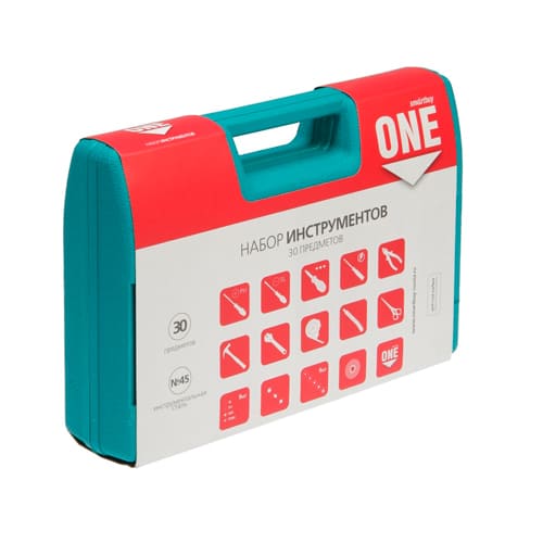 Набор инструментов 30 предметов, отв.,биты,голов.,плоског.,молот., и т.д. Smartbuy One Tools/10