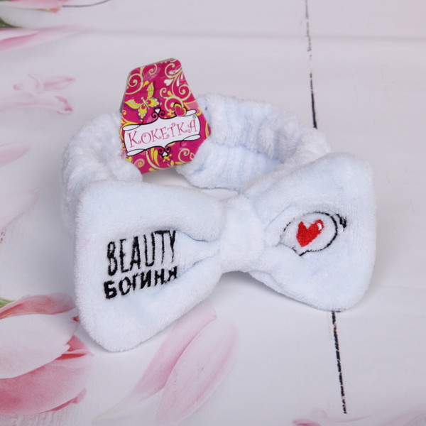 Повязка на голову "Кокетка - Beauty Богиня", сердце в шарике, микс 4 цвета, 6,5*16см