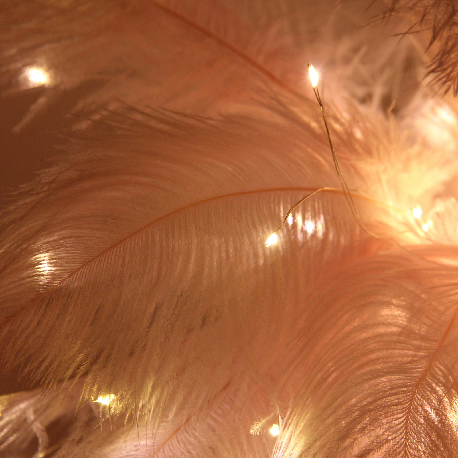 Фигура световая "Волшебное перо" 35 см 80 ламп LED на батарейках, 1 реж, USB питание, Розовый