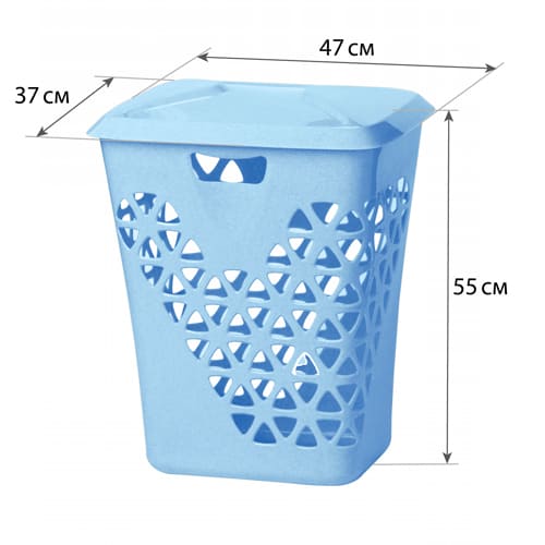 Корзина для белья 60 л IDEA ВЕНЕЦИЯ М 2606, голубая