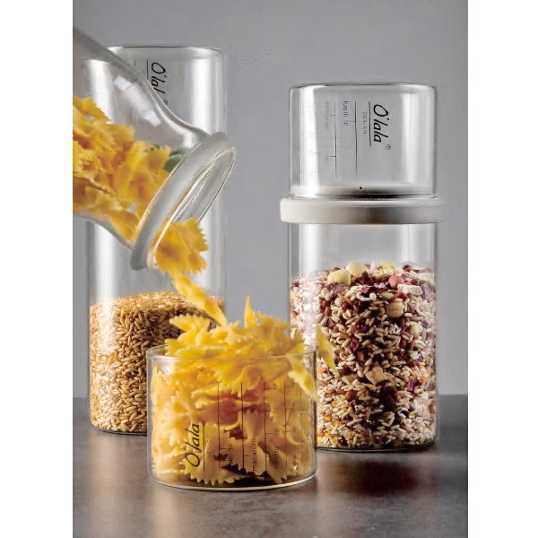 Банка для продуктов стеклянная 850мл "O'lala" с мерный стаканом