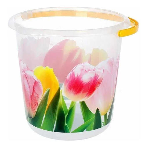 Ведро 5 л IDEA ДЕКО М 2425, тюльпаны