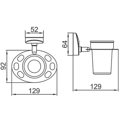 Стакан настенный одинарный стекло Ledeme L3306-1 хром