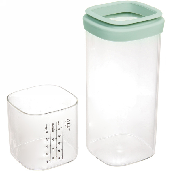 Банка для продуктов стеклянная 800мл "O'lala" с мерный стаканом