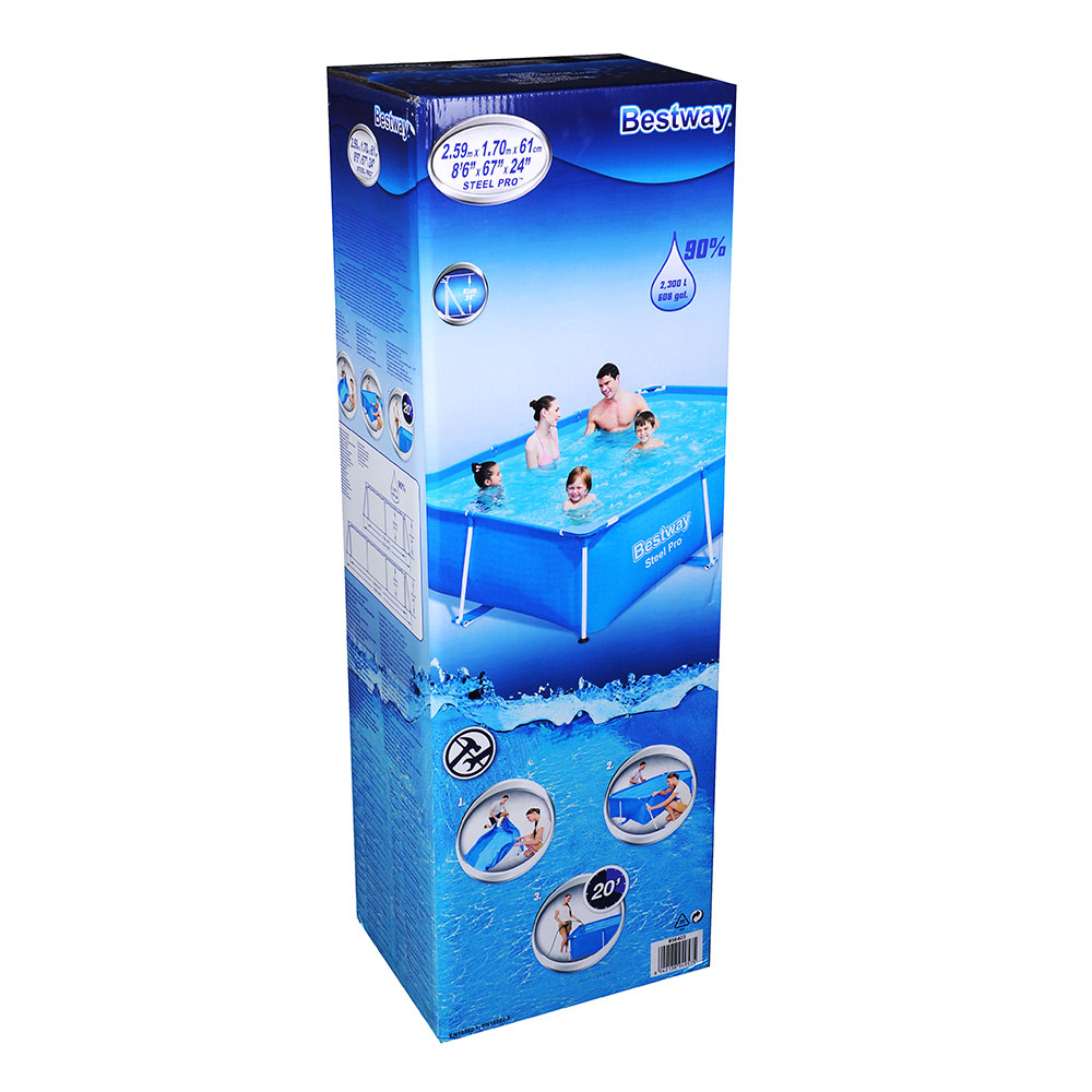 BESTWAY Бассейн каркасный прямоугольный 259х170х61см, 2300л, 56403