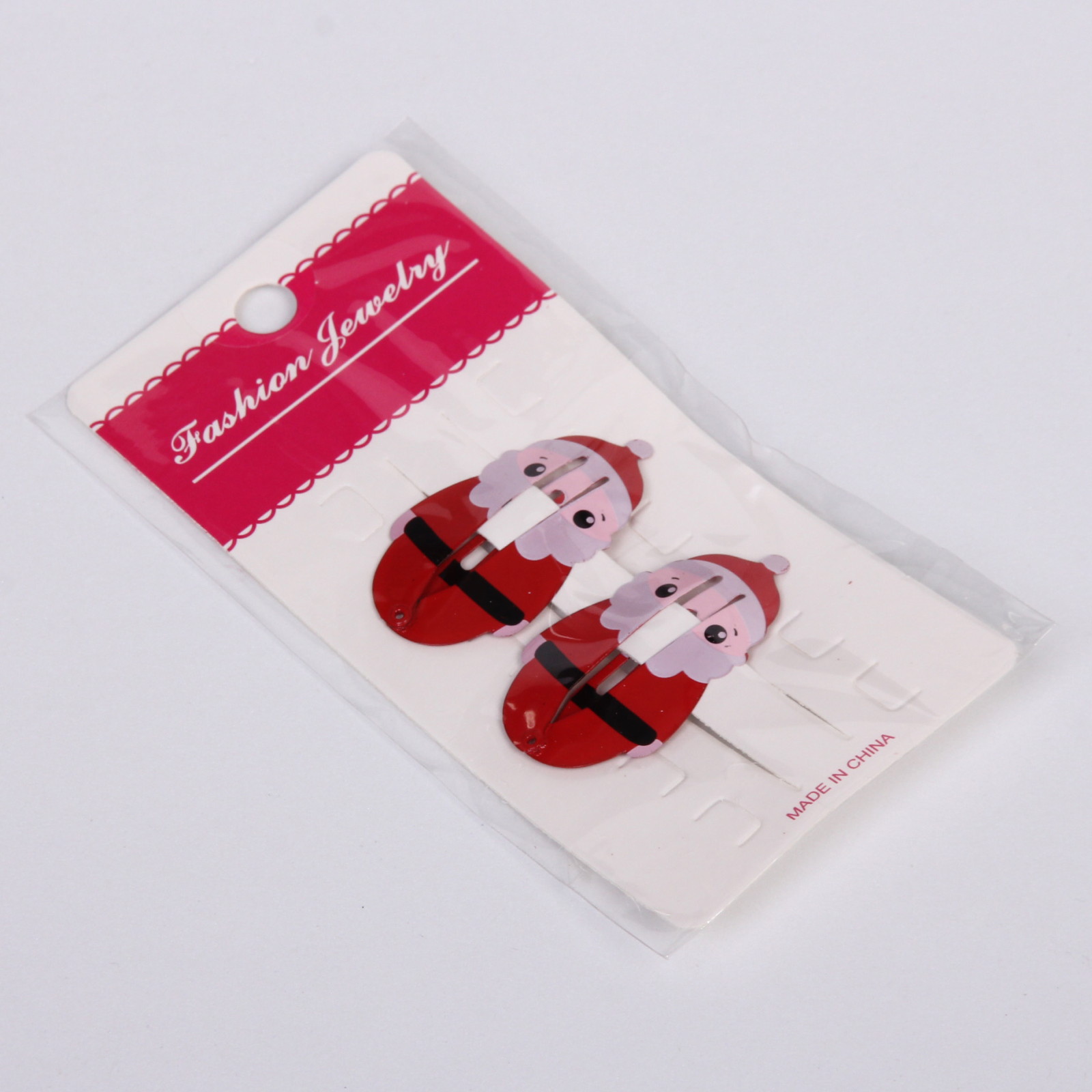 Зажимы для волос 2шт "Новогодняя сказка - Дед Мороз", 5*2см