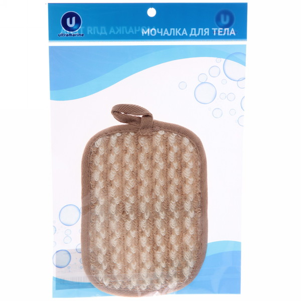 Мочалка для лица и тела "Ultramarine - Прима", массажная, цвет бежевый, 12*17см