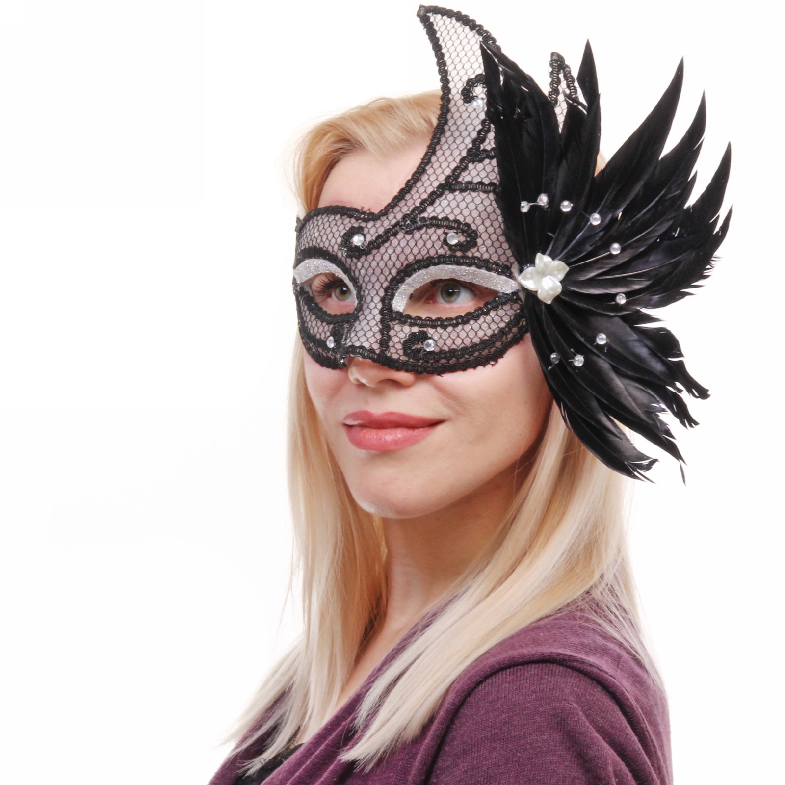 Маска карнавальная "Богема", черный