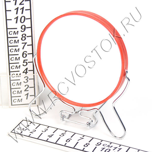 Зеркало настольное в пластиковой оправе "Практика" круг, подвесное, двухстороннее d-9,5см