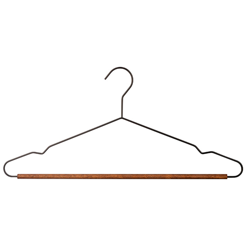 Набор вешалок металлических с деревянной перекладиной "Винтаж", черный, 3 шт