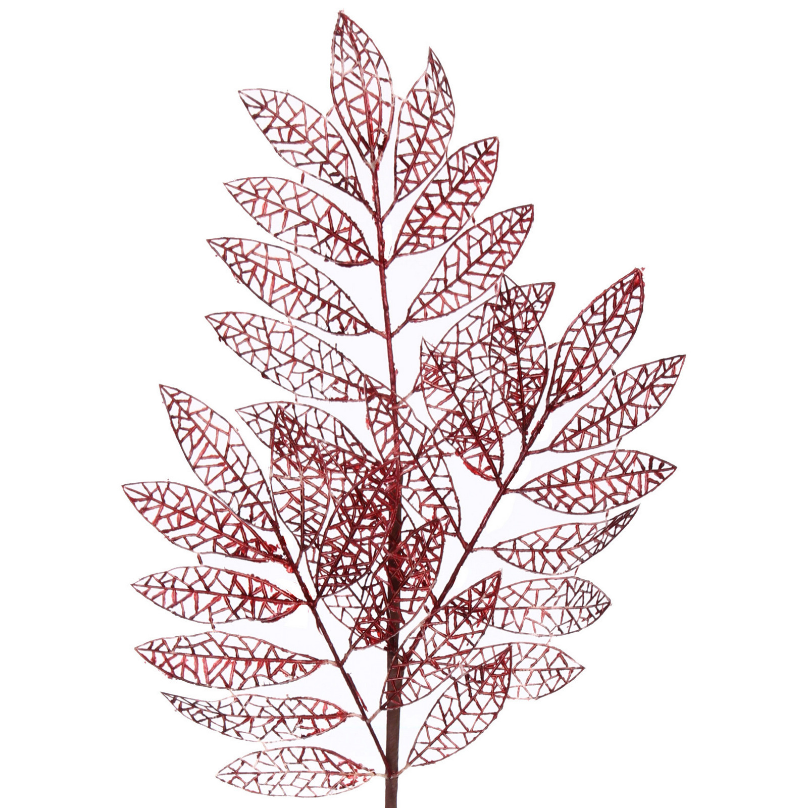 Ветка декоративная "Зимние листья" 85 см, Рубин