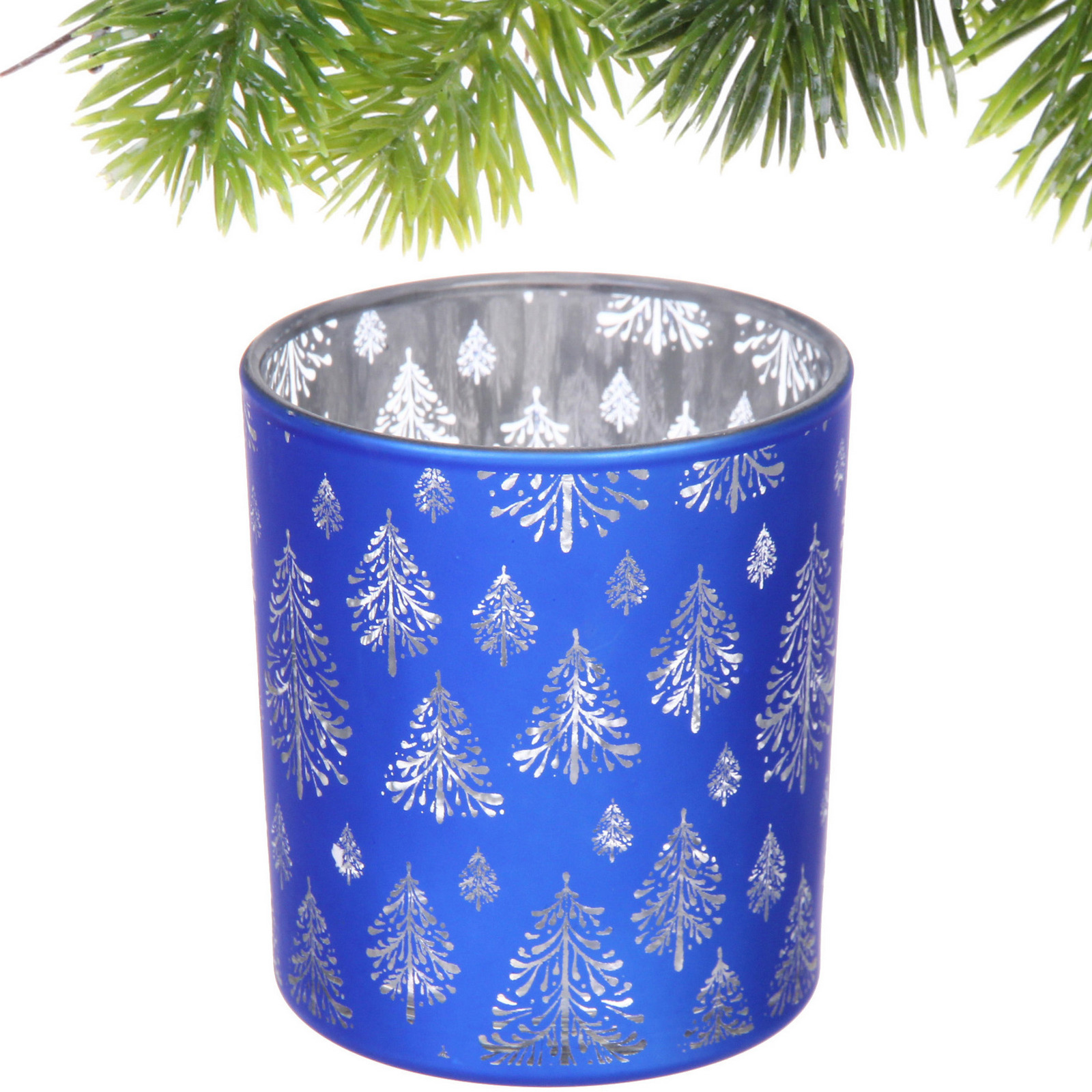 Подсвечник "Сказочная метель" 7*7,8 см, Синий