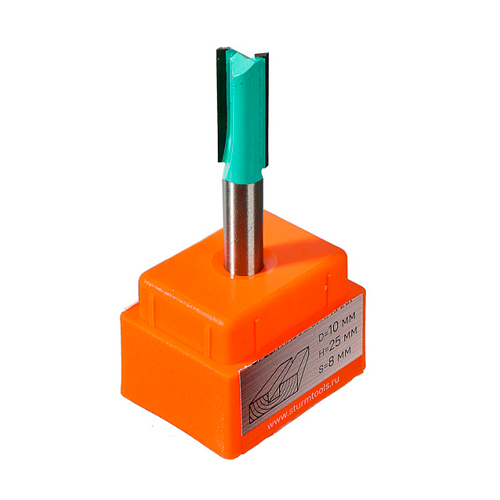 Фреза пазовая прямая с двойным лезвием 10х25х62 мм хвостовик 8 мм STURM RB02-082510