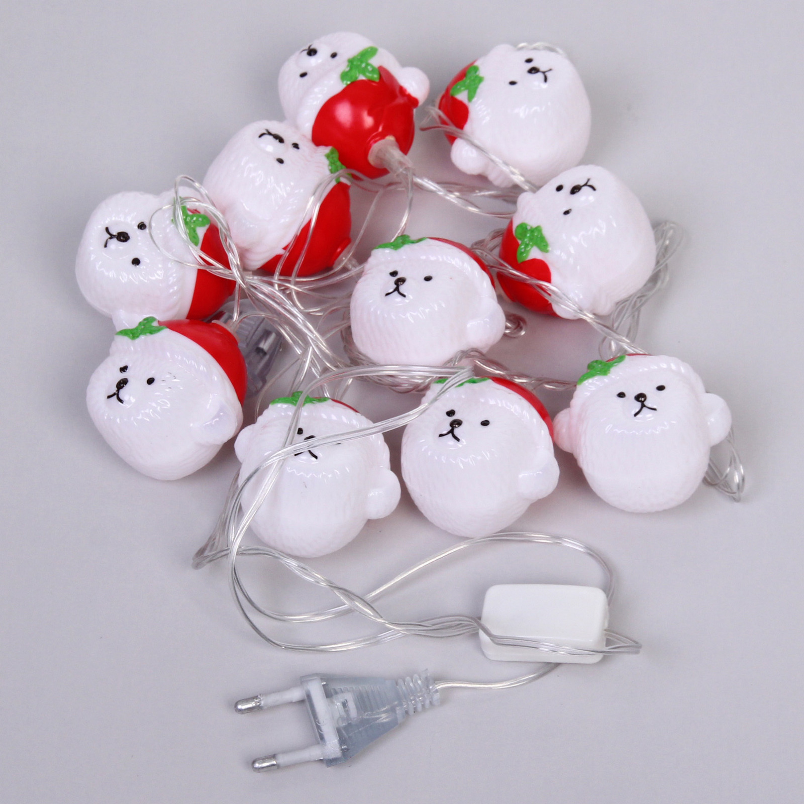 Гирлянда для дома "Медвежонок" 2м 10 ламп LED, 5*4 см прозр.пров.,1 реж, IP-20, Белый (возможность соединения)