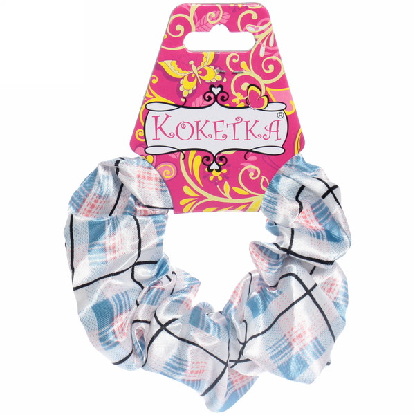 Резинка для волос "Collection School", принт клетка, микс 6 цветов, d-10см