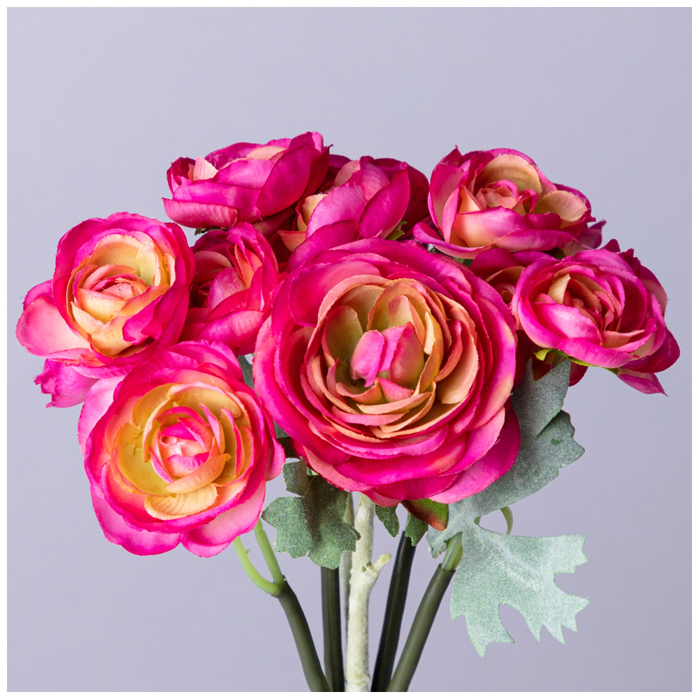 БУКЕТ ИСКУССТВЕННЫХ ЦВЕТОВ "РРАНУНКУЛЮС" ВЫСОТА= 28СМ (МАЛ=12ШТ./КОР=72ШТ.)