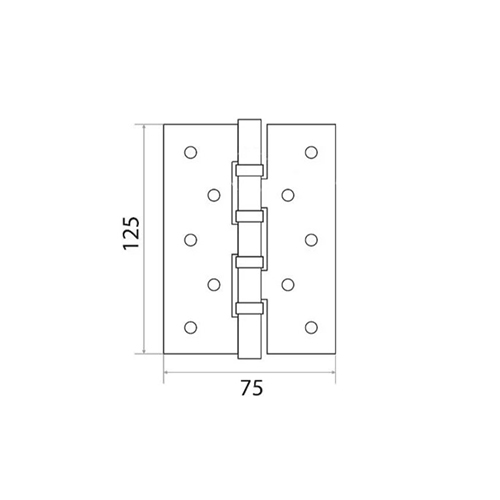 Петля накладная Trodos 125х75х2,5 б/к, никель