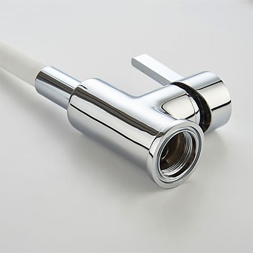 Смеситель для кухни LEDEME 4898-3 шар. белый силиконовый излив, 1/10