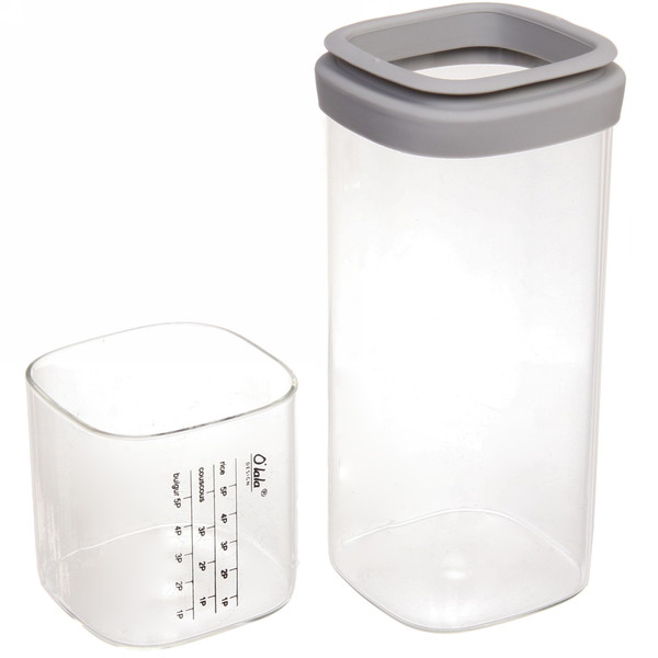 Банка для продуктов стеклянная 800мл "O'lala" с мерный стаканом