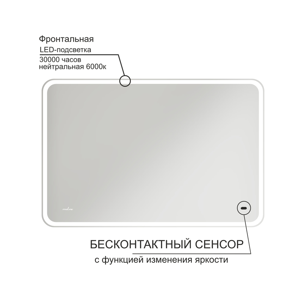 Зеркало MIXLINE, Турин, 1200*800, ШВ бесконтактный сенсор, светодиодная подсветка