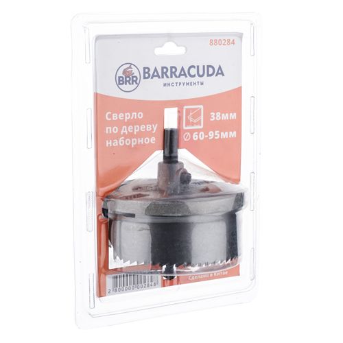 Сверло по дереву наборное 5пр Барракуда, h-38мм, 60-95мм, 1/30