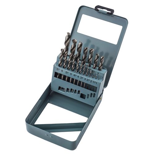 Набор сверл по металлу №1 цилиндрический хвостовик （1-10mm ）19 шт Барракуда стальной кейс, 1/50