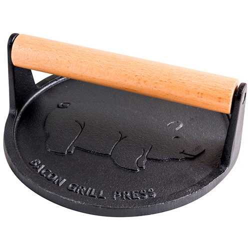 Пресс для гриля чугунный с деревянной ручкой, круглый, PRESSA, 18 см