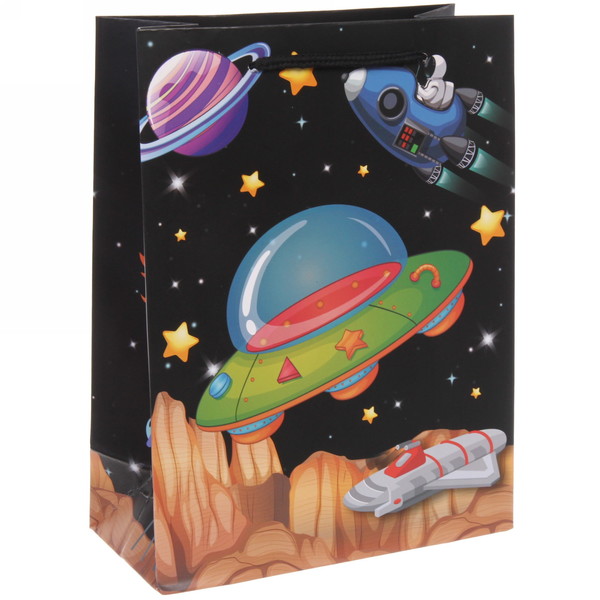 Пакет подарочный "Космос" 18*24*8,5 см