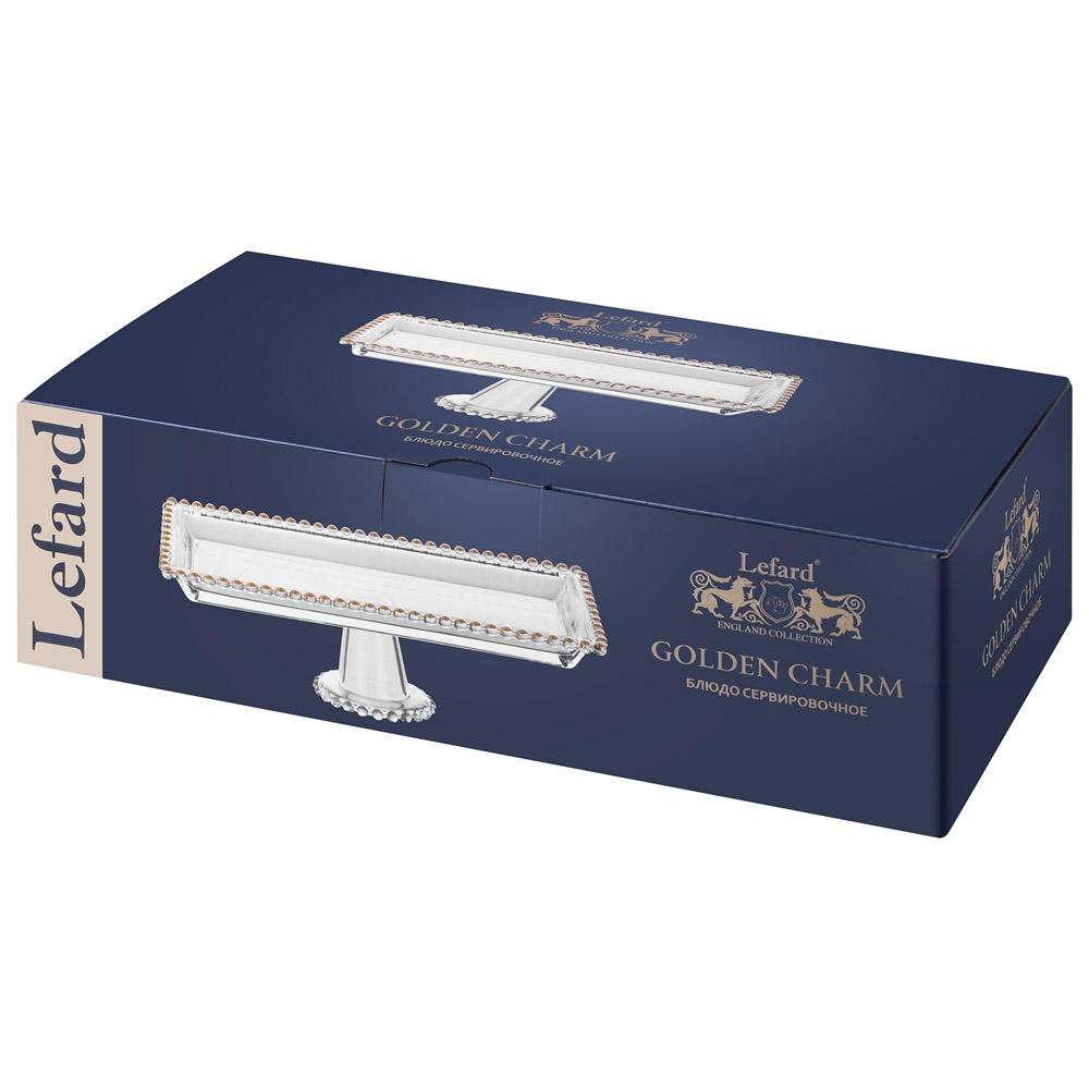БЛЮДО СЕРВИРОВОЧНОЕ, GOLDEN CHARM, НА НОЖКЕ, 30*13*9, 5 СМ