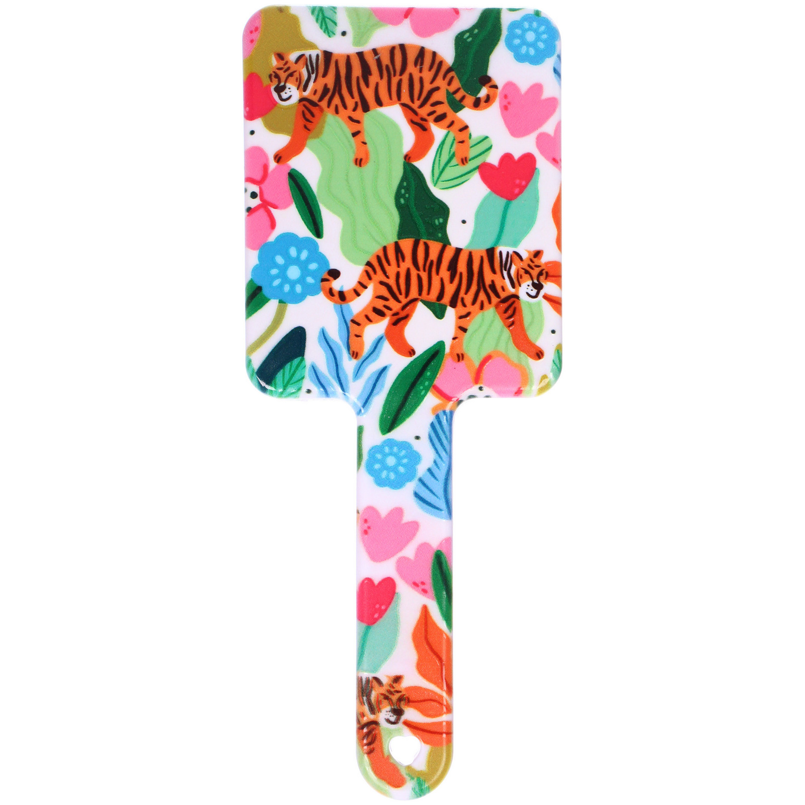 Расческа массажная квадратная форма "ЭФФЛОДИ", микс 4 дизайна, 22*4см (PVC подвес)