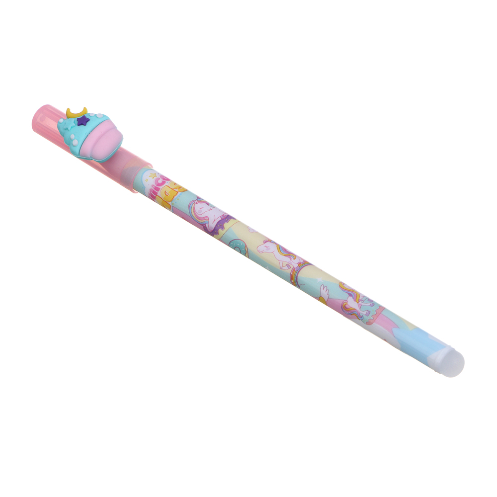 Ручка гелевая "пиши-стирай" синяя, фигурка "Фантазия", 6 дизайнов