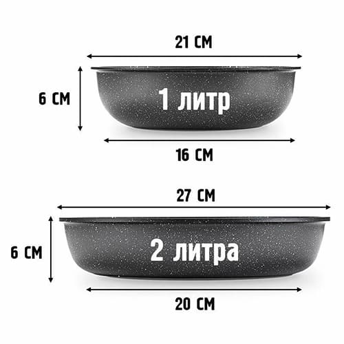 Набор посуды Огонек OG-HOG14, 10 предметов, черный