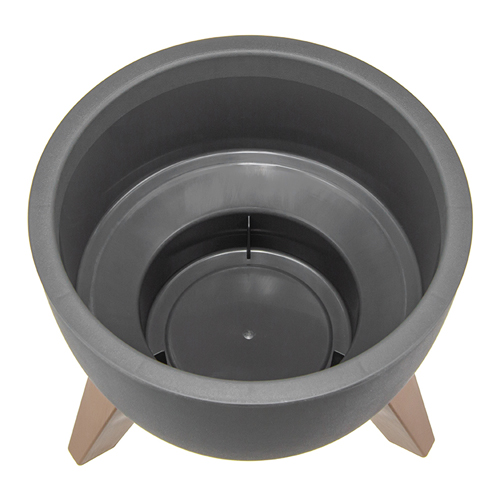 Кашпо 4.2 л IDEA ФЛОРИАН М 3186, 250 мм, графитовый