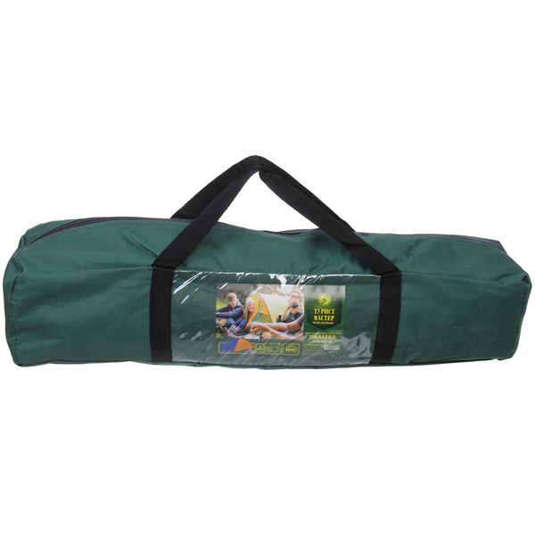 Палатка туристическая Кама-4 двухслойная, (240+80)*210*130 см, цвет оранжево-синий