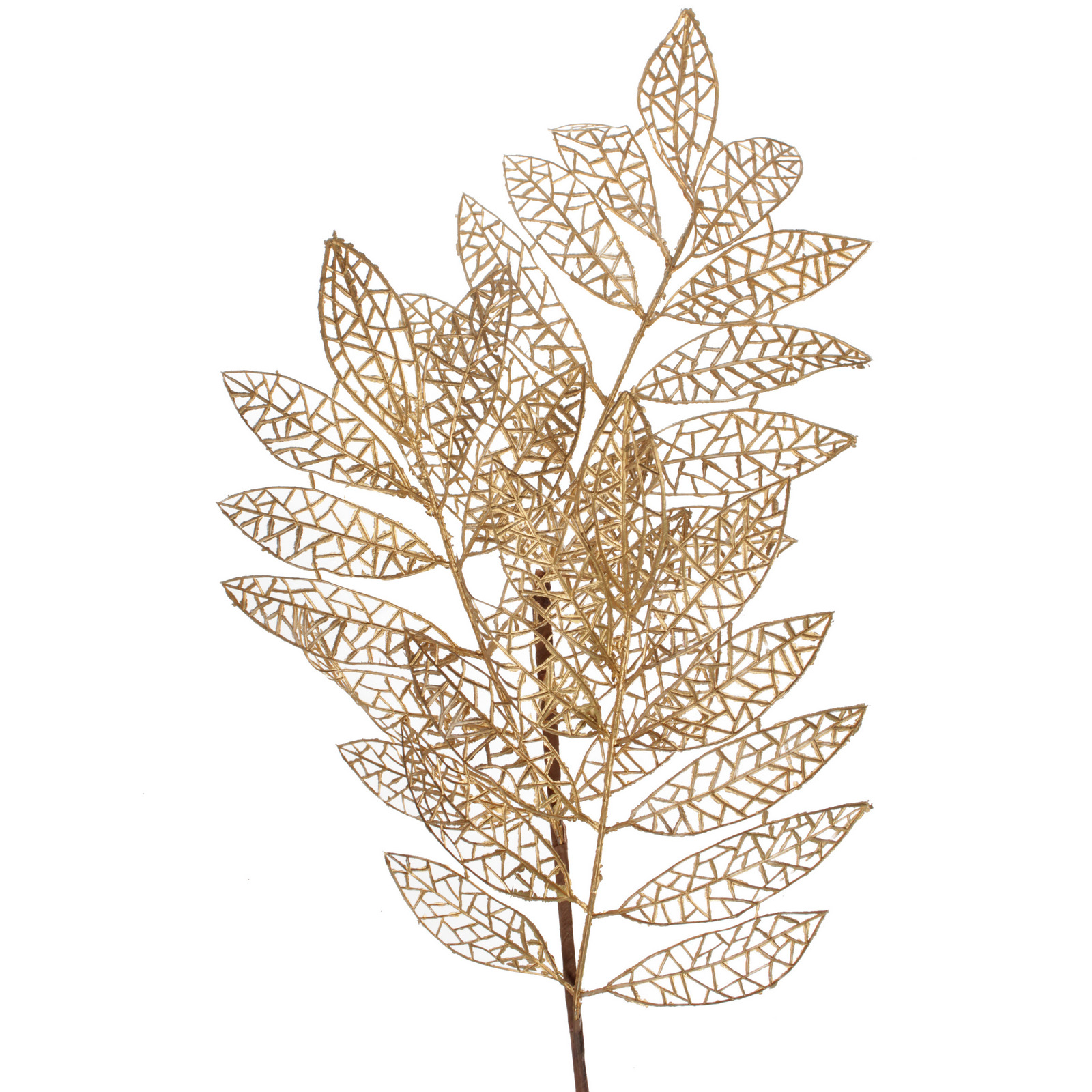 Ветка декоративная "Зимние листья" 85 см, Золото