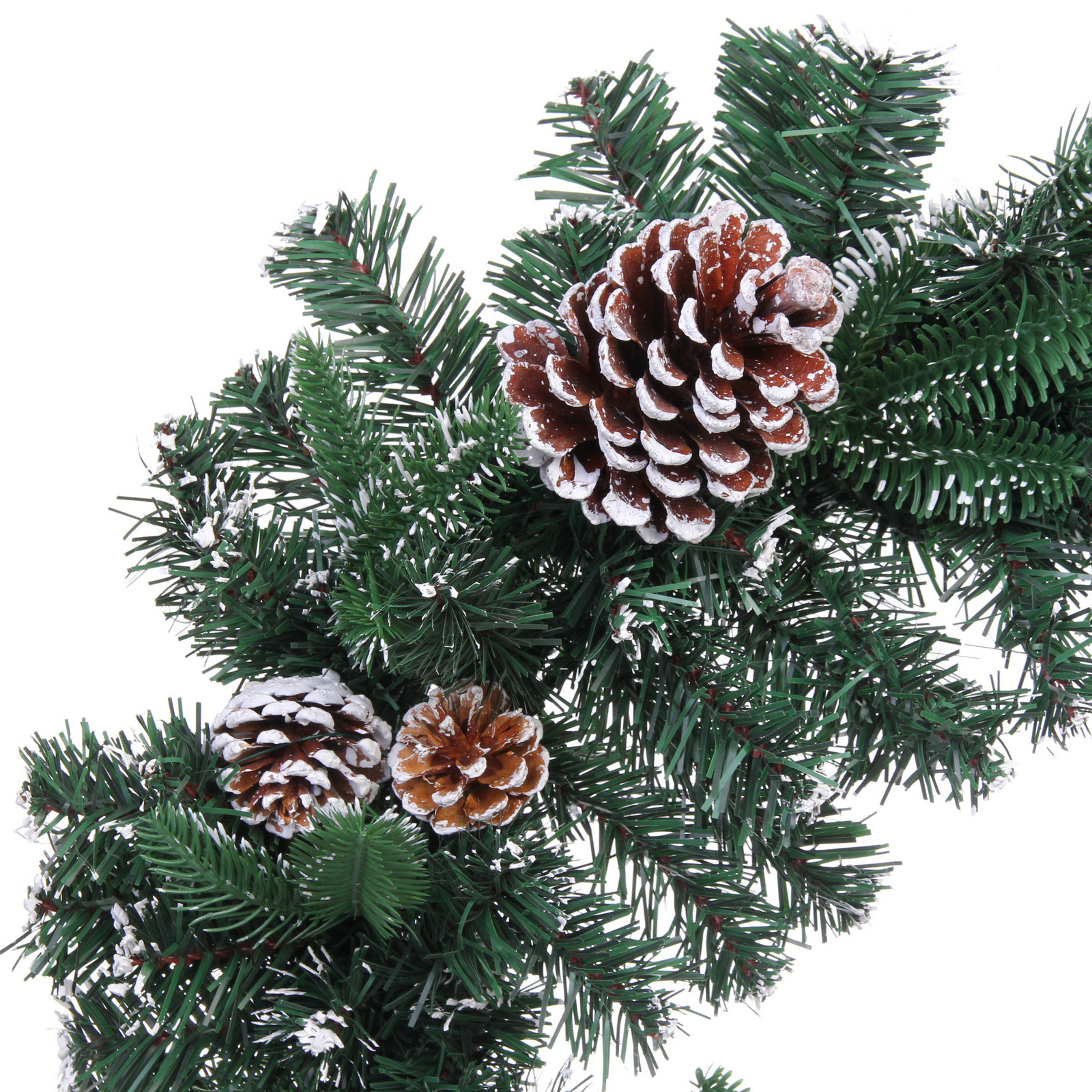 Венок хвойный "Иней" d-60 см, ПВХ, литой ПВХ, шишки, белый иней