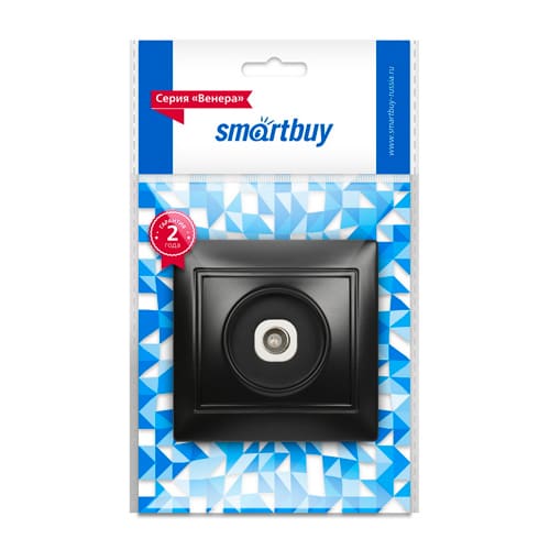 Розетка телевизионная 1-местная 75Ом 5-862МГц черная "Венера" (SBE-01b-S1-TV)