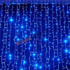 Гирлянда Занавес-ВОДОПАД светодиодный 560 LED 3,0*2,0м прозр, синий, 8 режимов