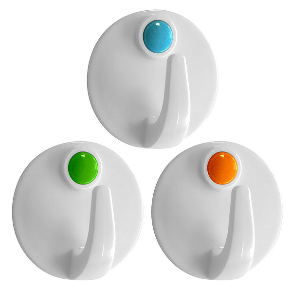 Набор из 2-х крючков "Бусинка" круг. mix. Диаметр 5 см.