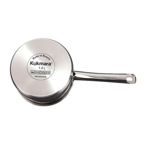 Ковш Kukmara "LEON" 1,8 л, 16 см, со стеклянной крышкой