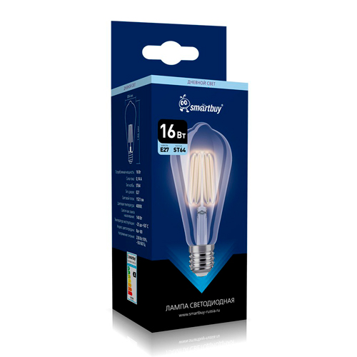 Светодиодная (LED) Лампа ART Smartbuy-ST64-16Вт/4000К/E27 (SBL-ST64Art-16-40K-E27)