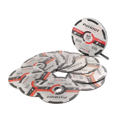 Диск абразивный отрезной PATRIOT EXPERT 125*1.0*22.23  по металлу, 10 шт в жестяной коробке