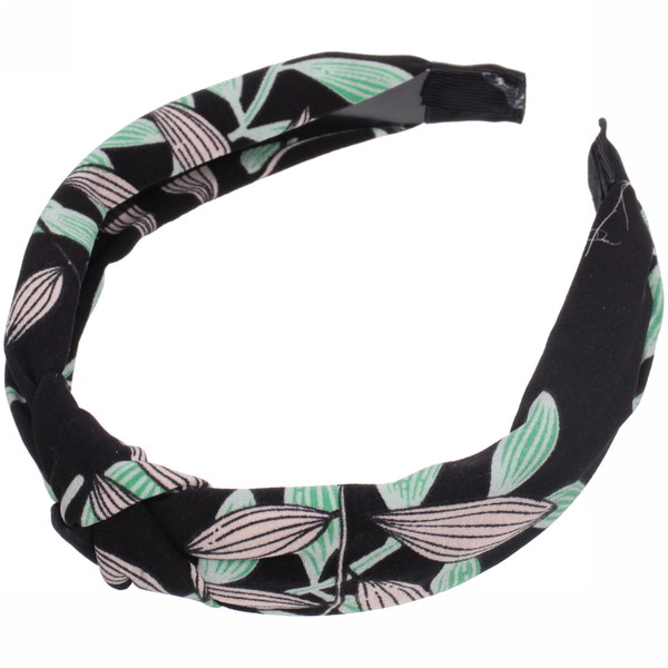 Ободок для волос "Beauty Gallery - Leaves", ширина 2,8см, микс 6 цветов 