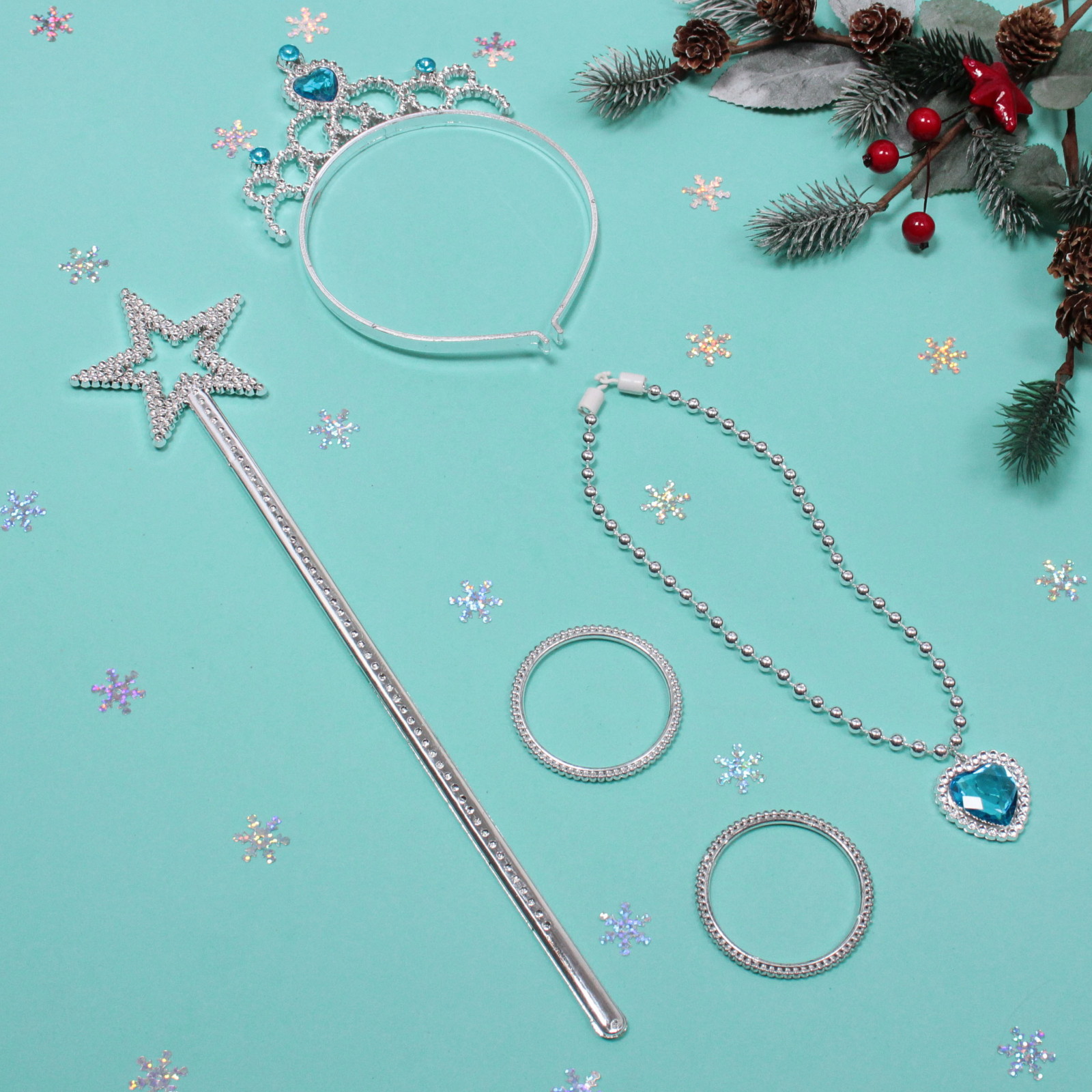 Набор карнавальный "Новогодний вечер"  (ободок, палочка, браслет, подвеска), микс цветов