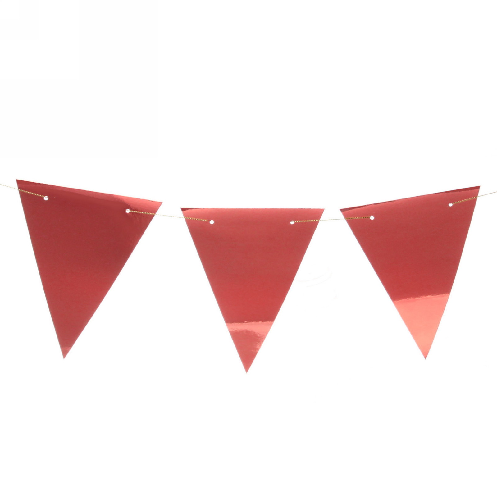 Растяжка "Праздничные флажки" 2,5 м 13*17,5 см Глянец, (10 штук), красный