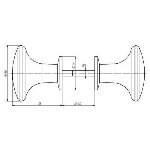 Ручка кнопка РК-01 60 мм, бежевый, Хедер