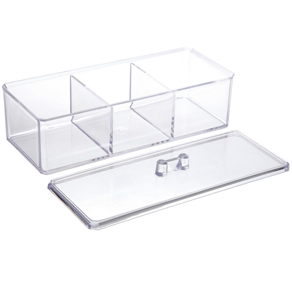 Органайзер для хранения "ФАНТЭНЕГРО", прозрачный, 3 отделения, 23*9.2*7см (коробка)