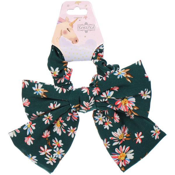 Резинка для волос "ПЕРСЕЯ", ромашки, микс 6 цветов, d-8,5см (подвес Кокетка Единорог)